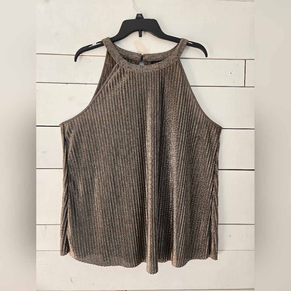 Torrid Pleated Metallic High Neck Tank